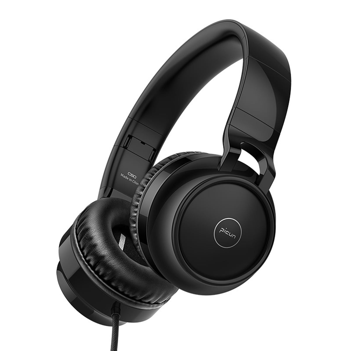 On Ear Headphones with Mic, Foldable Corded Headphones Wired Noise Processing Headsets with