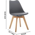 thumbnail image 3 of ZXNYH Modern Dining Chair Set, Soft Padded Shell Chair with Wood Legs for Kitchen, Dining, Bedroom, Living Room - Set of 4, White, 3 of 6