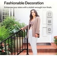 thumbnail image 7 of VIVOSUN Outdoor Handrail, 5 Step Stair Handrail, 69" x 36" Fits 1 to 5 Steps, Wrought Mattle Iron Stair Railing with Curved End and Balusters for Concrete Step, Porch Steps, One-Step Assembly, Black, 7 of 7