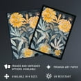 thumbnail image 2 of Artery8 Marigold Flowers Artwork Dark Forest Floral Blue Living Room Extra Large XL Wall Art Poster Print, 2 of 5