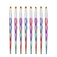 thumbnail image 1 of Juego de 8 pinceles para diseño de uñas con flores y degradados, herramientas de nail art en nylon y acrílico, ideal para crear diseños florales y patrones detallados., 1 of 6