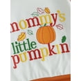 thumbnail image 6 of My First Halloween Thanksgiving Baby Girl Outfit 3M 6M 12M 24M 3Y Daddys/Mommys Little Pumpkin Sweatshirt and Pants Cute Clothes, 6 of 9