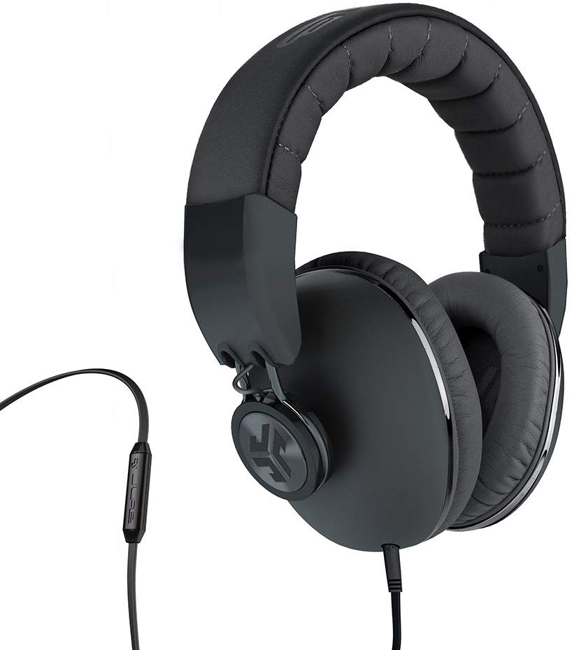 JLab Audio Bombora OverEar Headphones with Universal Mic, Matte Purple