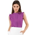 thumbnail image 1 of Blusas Elegante Sin Mangas Vintage De La Década De 1950 Con Volantes Para Oficina De Negocios Para Mujer Violeta vivo M, 1 of 6
