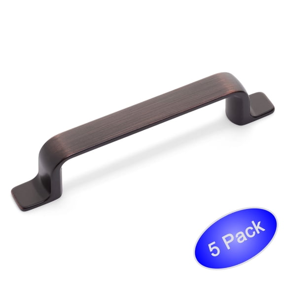 5 Pack - Cosmas 14901-96ORB Oil Rubbed Bronze Modern Cabinet Hardware Handle Pull - 3-3/4 Inch (96mm) Hole Centers
