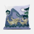 thumbnail image 1 of 28x28 Marron Bleu Vert Cerf Soufflé Couture Toile Large Imprimé Animal Jeter Oreiller, 1 of 3