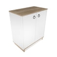 thumbnail image 6 of Nuanse Storage Cabinet with Doors, White Accent Cabinet, Modern Free Standing Cabinet, Sideboard with Metal Base for Bedroom, Living Room, Kitchen and Office White Walnut Finish, 6 of 7