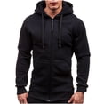 thumbnail image 3 of Odeerbi Cardigan For Men New Trendy All-Match Zipper Hooded Sweater Coat Solid Color Cardigan Dark gray, 3 of 3