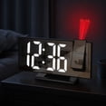 thumbnail image 4 of AUNVITO Digital Temperature Time Projection Alarm Clock, Multi Function Mirror Surface Project Clock, Desktop Night Stand Timer Decor for Bedroom Living Room Bedside, 4 of 6