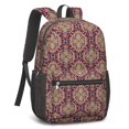 thumbnail image 2 of Paisley and Floral Purple Pattern 17" Waterproof Oxford School Backpacks for Teens, S-Shape Padded Straps, for School, Travel, Hiking, Camping, 2 of 5