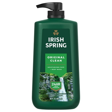 Irish Spring Original Clean Body Wash, 30 Oz Pump (Pack of 32)