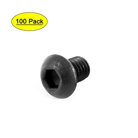 

M6x8mm 10.9 Alloy Steel Button Head Hex Socket Cap Screw Bolt Black 100pcs