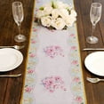 thumbnail image 5 of Efavormart White Pink Non-Woven Peony Floral Print Table Runner with Gold Edges, Spring Summer Kitchen Dining Table Decoration - 11"x108", 5 of 5