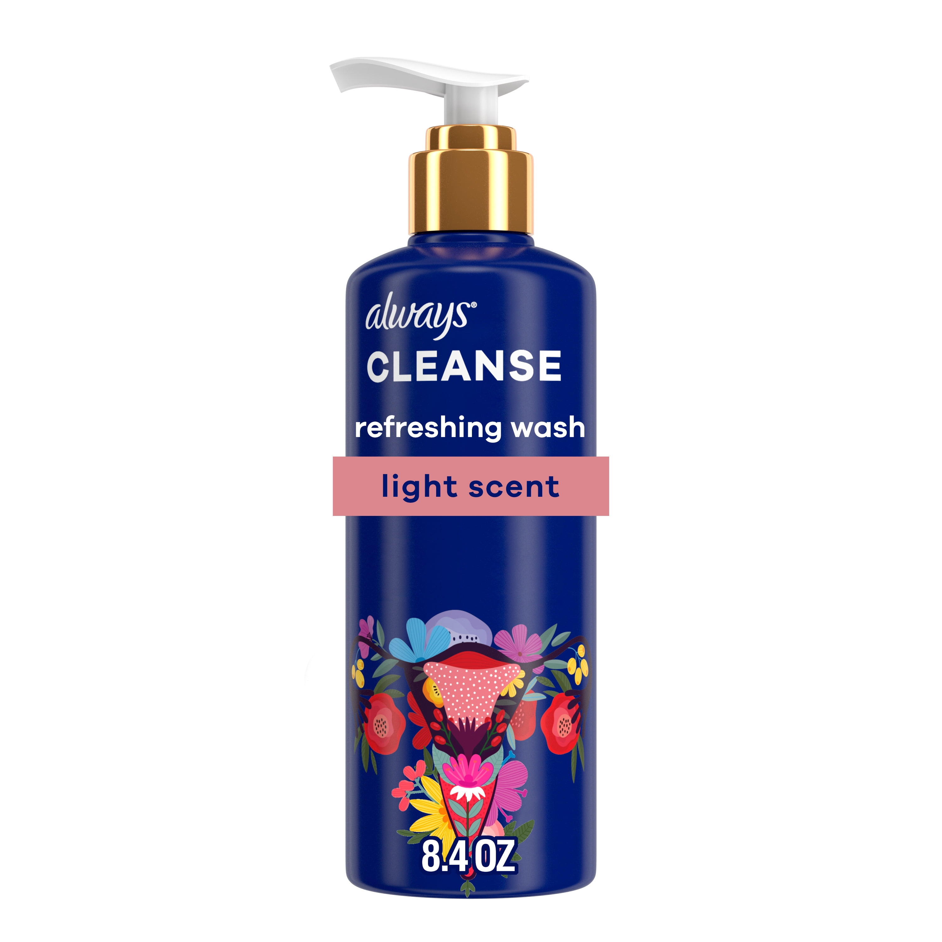Always CLEANSE Refreshing Wash for Intimate Skin, Lightly Scented, 8.4 fl oz