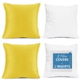 thumbnail image 1 of Nestl Plush 2 Pack Solid Decorative Microfiber Square Throw Pillow Cover with Throw Pillow Insert for Couch, Yellow, 24" x 24", 1 of 1