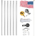 thumbnail image 2 of QXDRAGON 25FT Sectional Flag Pole Kit, Heavy Duty Aluminum Outdoor In-Ground Flagpole, Gold Ball Top, With 2Pcs 3x5 USA Flag for Residential Commercial Outdoor Garden, 2 of 11