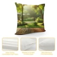 thumbnail image 4 of PINGXIXI Throw Pillow Cover Empty Wooden Foliage Outside Park Backdrop Blurred Nature Display Spring Textures Comfortable Linen Decorative Cushion Pillowcase for Chair, 4 of 5