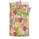 thumbnail image 1 of Juego de cama con estampado de tulipanes rosa, rojo y amarillo, 1 of 5