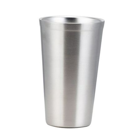 

Meizhencang 480ML 304 Stainless Steel Double-Layer Anti-Fall Drink Cup Beer Glass Water Mug