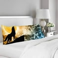 thumbnail image 2 of ABPHOTO Wolf in Silhouette Howling Full Moon Body Pillow Covers Pillowcase 20x60 inch Wild Animal Body Pillow Case Protector, 2 of 2