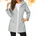 thumbnail image 6 of LOLIPPYY Women's Lightweight Raincoat Ultra-thin Mountaineering Suit Outdoor Windproof Coat Hooded Hiking Active Rainwear (Grey, Size S), 6 of 7