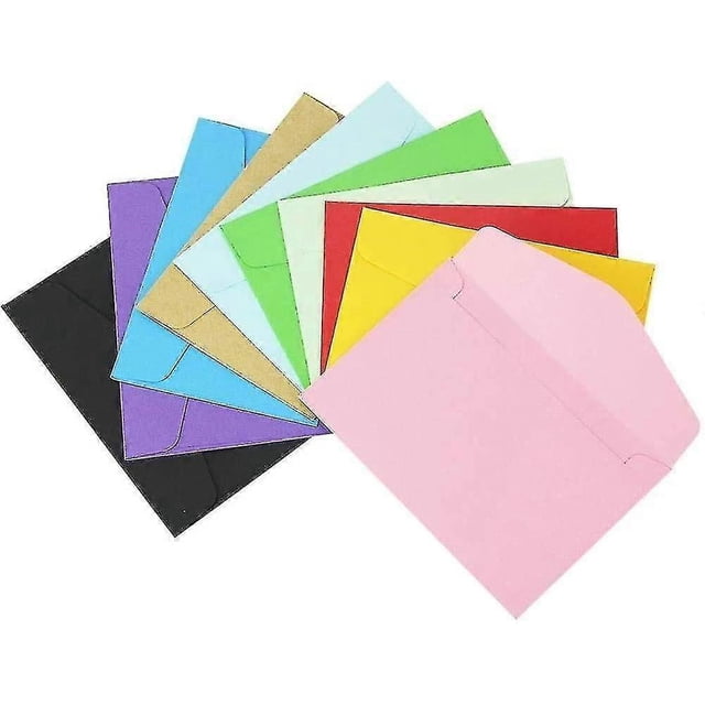 Small Color Envelope 100 Pcs Mini Envelopes 11.5 * 8.2cm For Weddings Birthdays