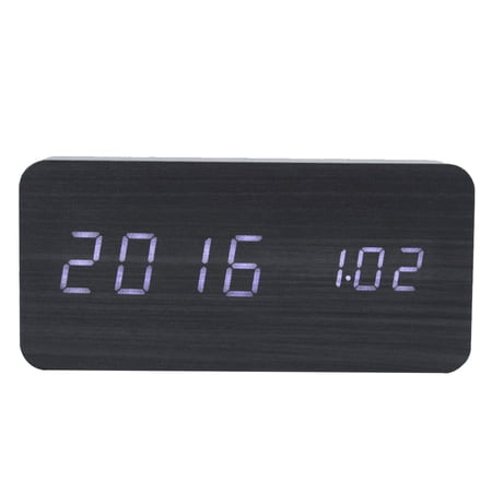 Yajisi LED Wooden Alarm Clock Electronic Voice Control Temperature Date Table Digital Clocks Rectangular Yajisi LED Wooden Alarm Clock Electronic Voice Control Temperature Date Table Digital Clocks - 313
