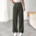 thumbnail image 5 of JJHGVB Long Trousers High Waist cream pants Flowy Pants Elastic Waist Summer Outfit Sweat Wear comfys fit palazzo pants Wide Leg Palazzo Loose Casual Lounge Trousers Soft Stretchy Gray 2 L, 5 of 9