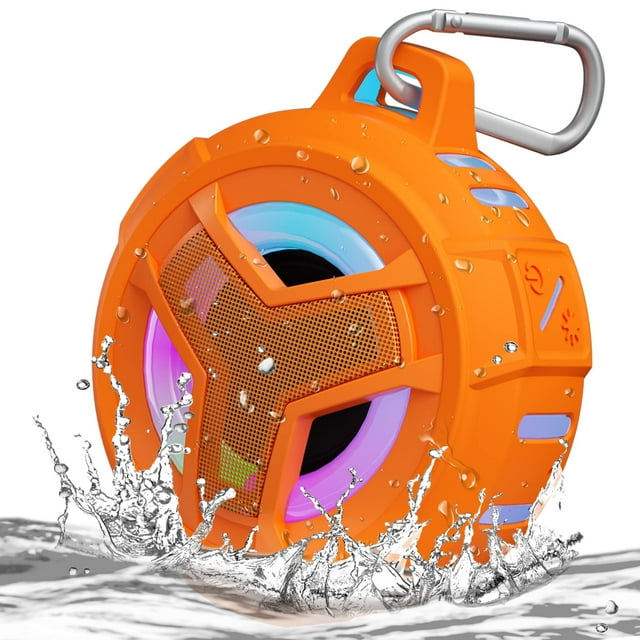 Altavoz Bluetooth para ducha EBODA IPX7, resistente al agua, naranja