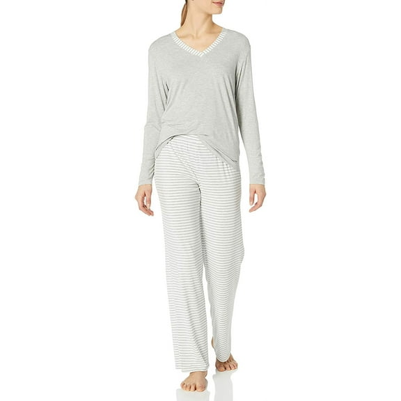 CALVIN KLEIN Grey Heather Modal Long Pajama Set, US Medium, NWOT