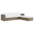 thumbnail image 2 of Modway Convene Outdoor Patio Outdoor Patio Sectional Sofa and Ottoman Set in Cappuccino White, 2 of 10