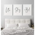 thumbnail image 2 of 3 Piece Framed Art Prints Lets Stay in Bed Poster Pictures Canvas Wall Painting for Living Room Bedroom Decoration, 2 of 4