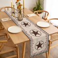 thumbnail image 3 of Star Country Table Runner - 70 Inch Long, Kitchen Dining Table Runner Dresser Scarves, Western Texas Farm Black Plaid Brown Berry Farmhouse Decor for Coffee Tables Wedding Party Banquet, 3 of 8