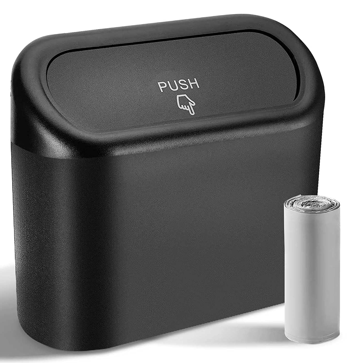 Car Trash Can with Lid and Bags, OBOSOE Mini Vehicle Trash Can