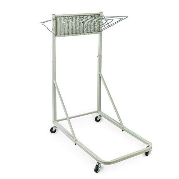 AdirOffice ALHI613 Blueprint Storage Cabinet Rolling Stand Holder, Assorted Document Sizes, 27 x 28.5 to 46.5 x 46 to 66 in., Gray