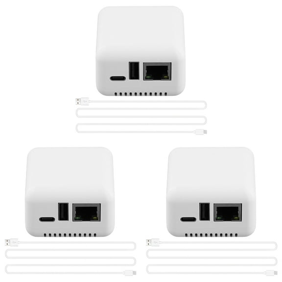3X P330 Mini Print Server USB 2.0 Cable Connection Easy Printing,Mini NP330 Cloud Printing Print Server,3 x Print Server,White