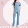 thumbnail image 2 of MLQIDK Womens Scrubs Plus Size Nurse Uniforms Stretchy V Neck Scrub Tops and Pants Scrubs Medical Uniforms Uniformes De Enfermeras De Mujer Light Blue XXL, 2 of 5