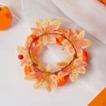 thumbnail image 5 of Moocorvic Candle Rings, Halloween Orange Candle Rings Wreath for Candle Holder, Maple Leaf Small Wreaths for Fall Thanksgiving Home Table Centerpieces, 5 of 6