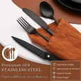 thumbnail image 3 of 24 Pieces Matte Black Silverware Set with Steak Knives for 4, Stainless Steel Flatware Utensils Set, Hand Wash Recommended, 3 of 7