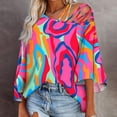 thumbnail image 1 of Pntutb Mujer Suelta Casual Manga Tres Cuartos Cuello Redondo Blusa Camiseta Túnica tops Pntutb Pntutb-5197, 1 of 5