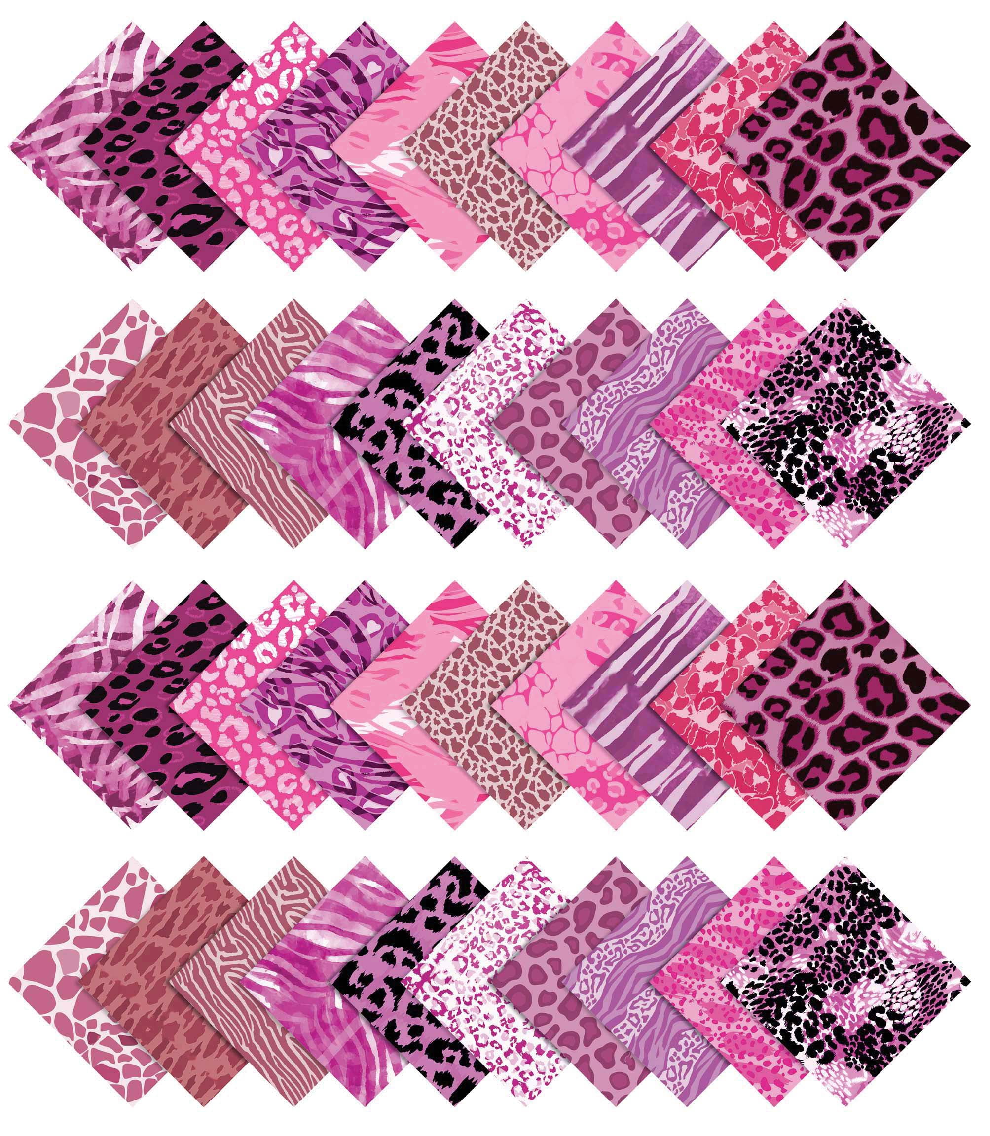 Soimoi 40Pcs Floral Artistic Print Precut Fabrics Strips Roll Up 1.5x42inches Cotton Jelly Rolls For Quilting - Purple
