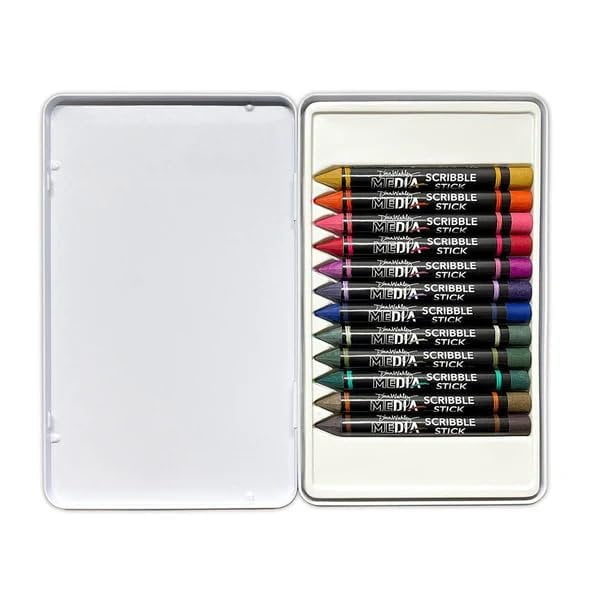 Trebbies Dina Wakley Media Scribble Sticks #5 Bundle - Dina Wakly Media Scribble Sticks 12/Pkg Set #5 Watercolor Pad