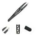 thumbnail image 3 of Unique Bargains 1 Pc Hollow Style Eyebrow Tweezer for Bathroom Travel Hotel Black Stainless Steel, 3 of 4