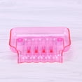 thumbnail image 3 of OUNONA Pink Plastic Soap Storage Box with Two Suckers for Bathroom Use Aerial Design Helps Drain Water, 3 of 8
