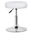 thumbnail image 3 of SONGMY 1 PC Adjustable Height Vanity Stool, White 360掳 PU Leather Makeup Stool, Swivel Beauty Salon Chair, 3 of 10