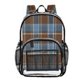 thumbnail image 2 of Iauyy Clear Backpack Heavy Duty PVC Transparent Backpack for College Workplace, Blue-brown, 2 of 8