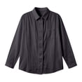 thumbnail image 4 of Womens Long Sleeve Shirts Button Down Blouses Collared Solid Color Fashion Business Tops, 4 of 4