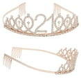 thumbnail image 3 of 21st Birthday Crowns and Sashes for Women, Birthday Sash Princess Tiara Headband with Combs for Birthday Hair Accessories, 3 of 7