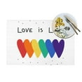 thumbnail image 4 of XMXT 1 Pcs Woven Placemats, Rainbow Love Print Stain Resistant Anti-Skid Placemat for Kitchen Table, 12 x 18 inches, 4 of 6