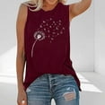 thumbnail image 2 of GNFQXSS Womens Crew Neck Tank Top Star Print Sleeveless Tee Soft Lightweight Casual Daily Weekend Top Red M, 2 of 3